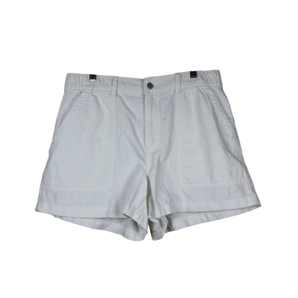 Gap White High‎ Rise Soft Denim Utility 4.5" Inseam Jean Shorts Size L